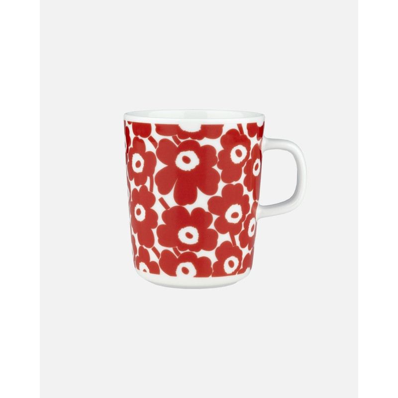 Mug Unikko rouge pour les 60 ans du motif coquelicot de Marimekko